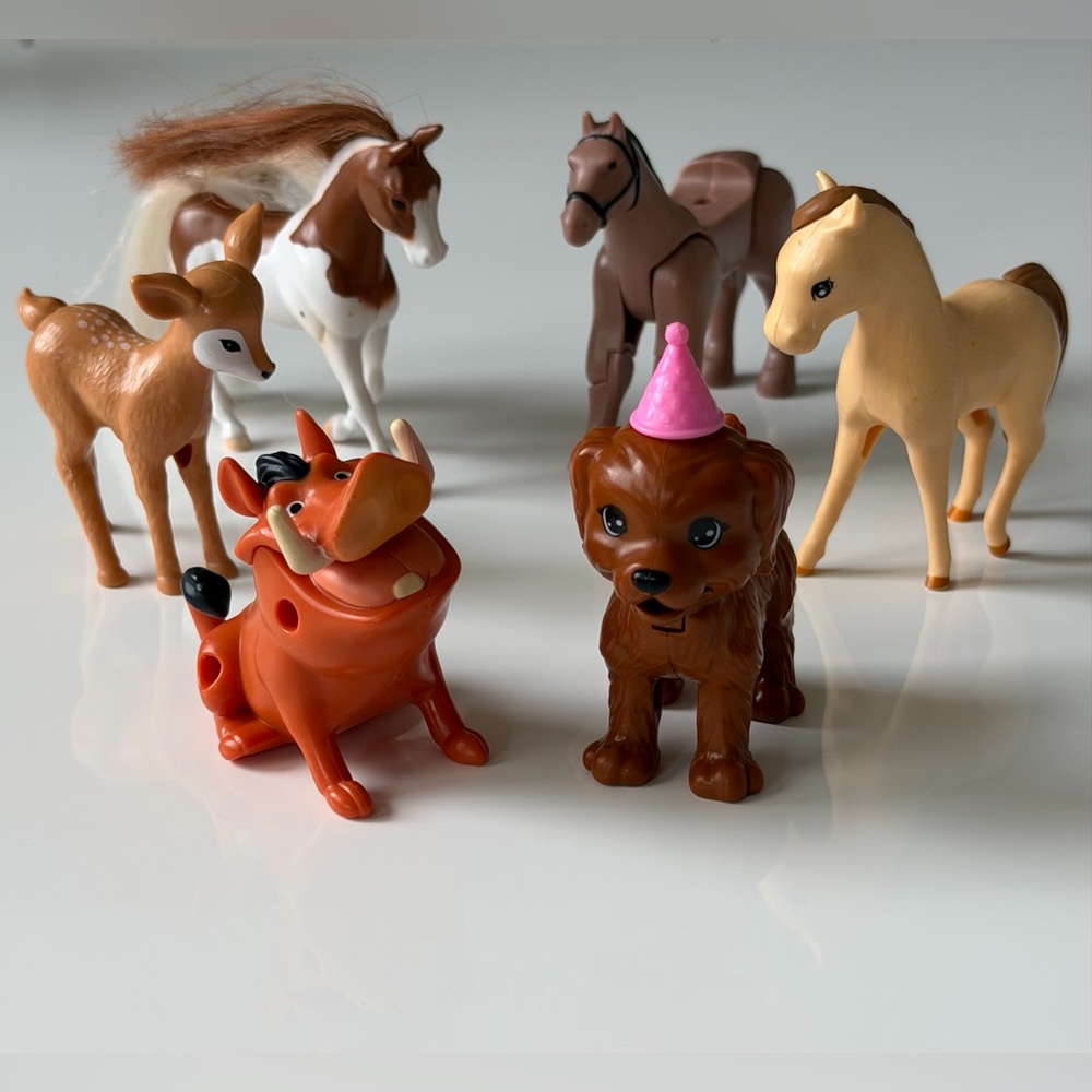 Cute Animal Figures Set - Horse Pony Puppy 🐶 Pumba & Deer